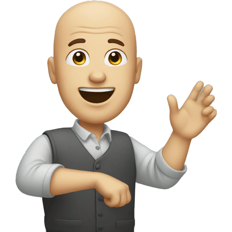 baldman raising hand emoji