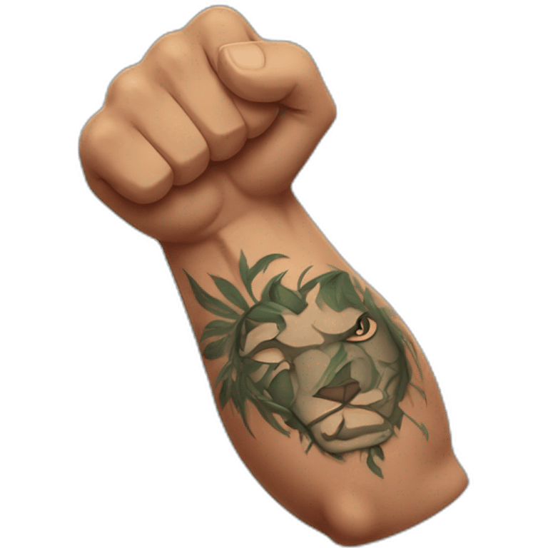 flexing arm with tattoos emoji