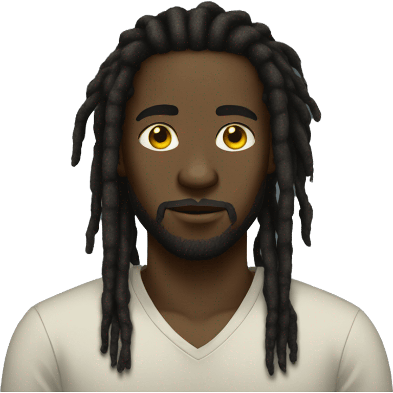 À man with a black skin and dreads locks yellow and black  emoji