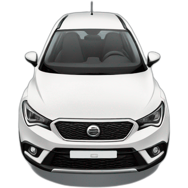 Comic drawing of new seat Arona black with white roof emoji