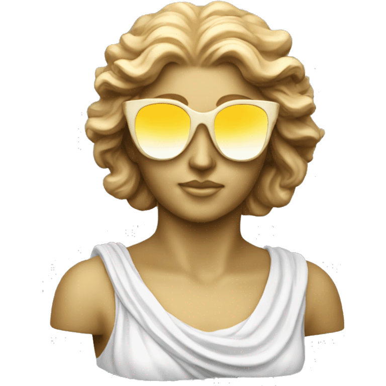 greek goddess sculpture sunglasses emoji