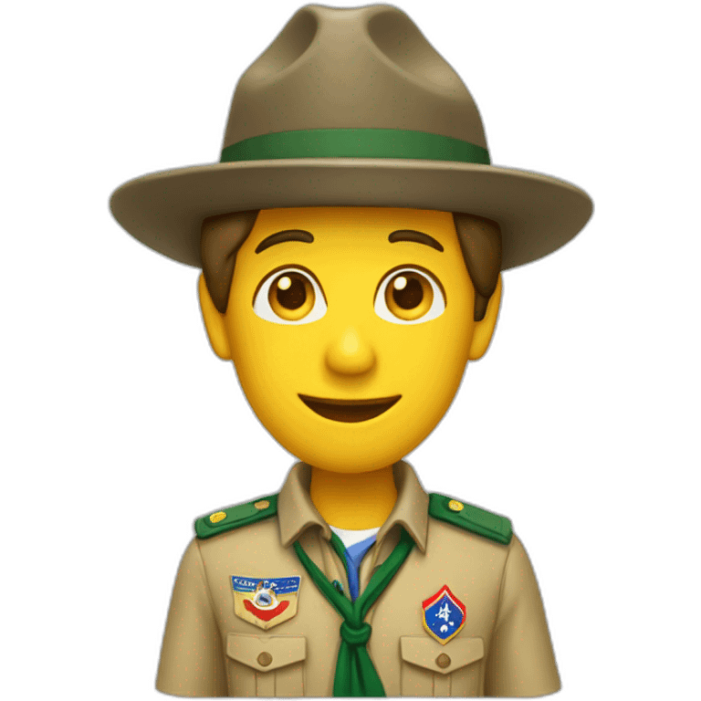 French boyscout with a campaign hat emoji