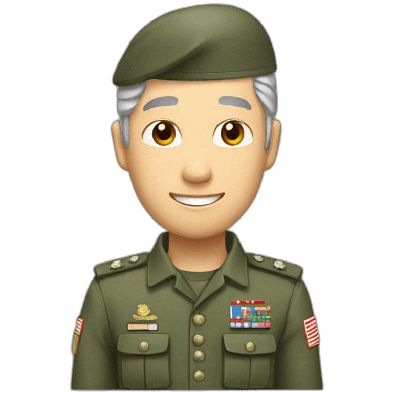 Taiwanese guy gray hair where soldier uniform thumb up emoji