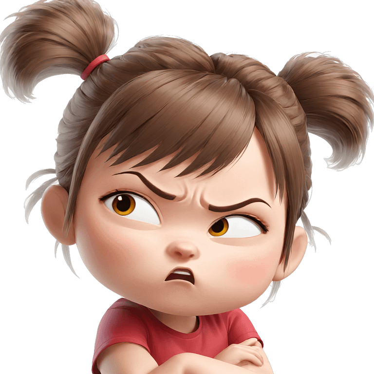 sad girl with brown twintails emoji