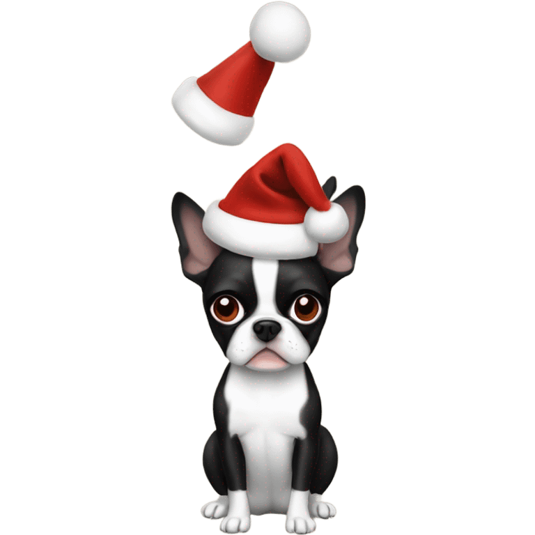 Boston terrier xmas emoji