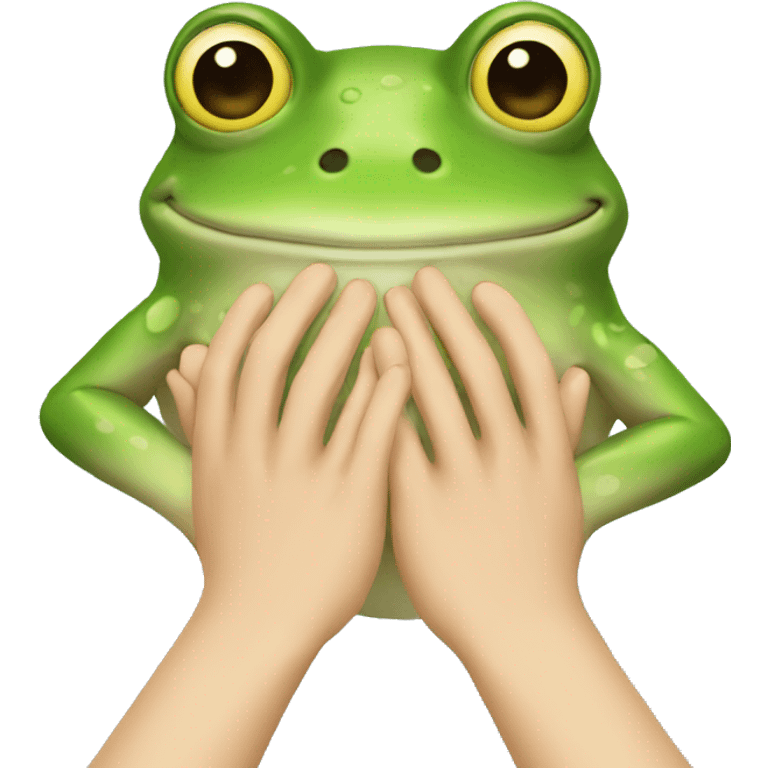 Frog with hands  emoji