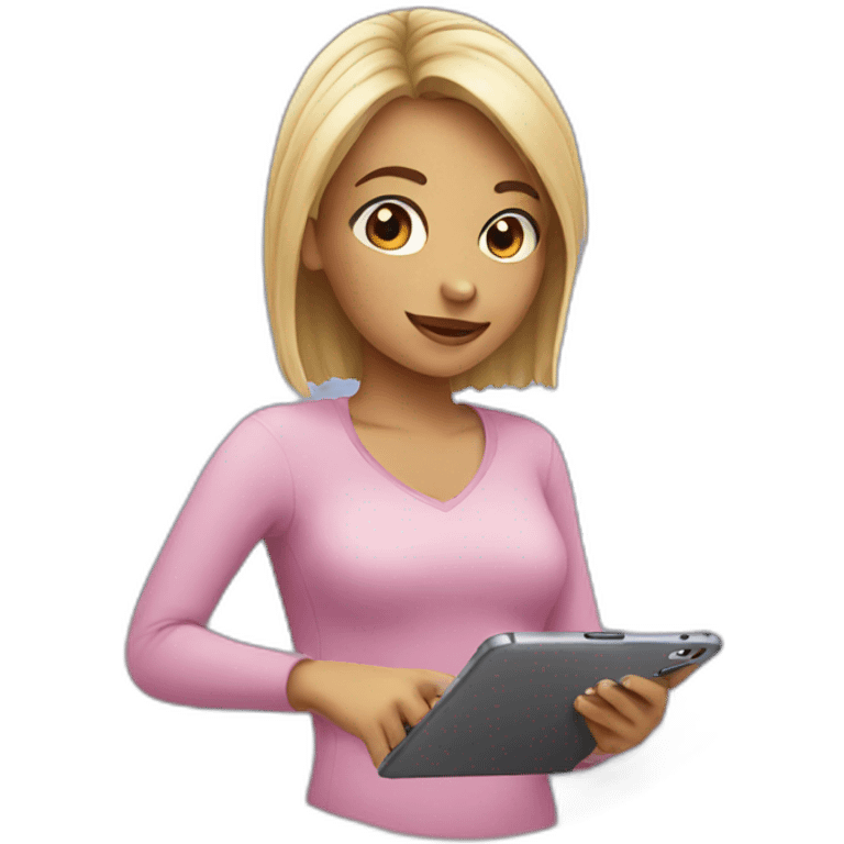 girl using mobile emoji