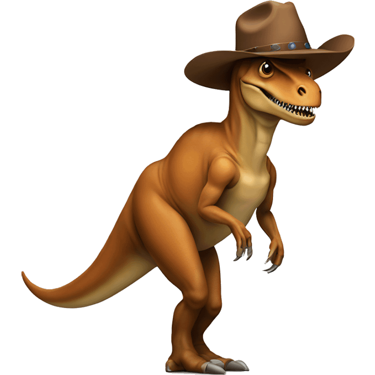 t. rex in a cowboy hat and tutu emoji