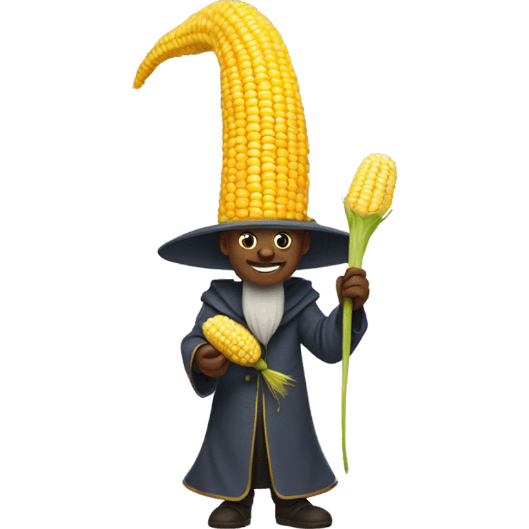 Wizard with an ear of corn emoji