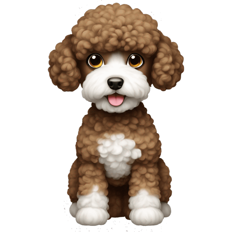 poodle toy brown and white emoji