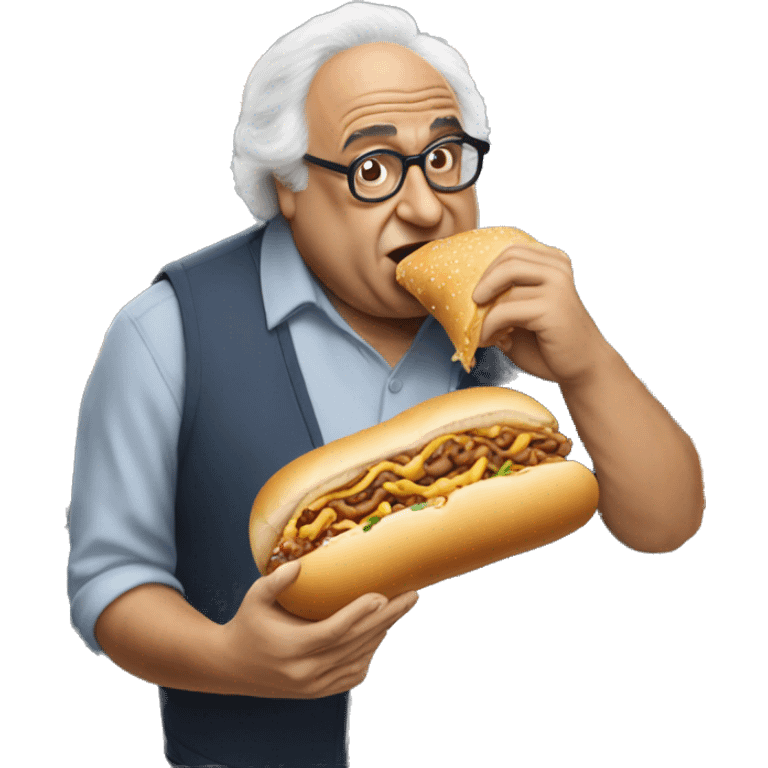 Danny Devito eating a hoagie emoji