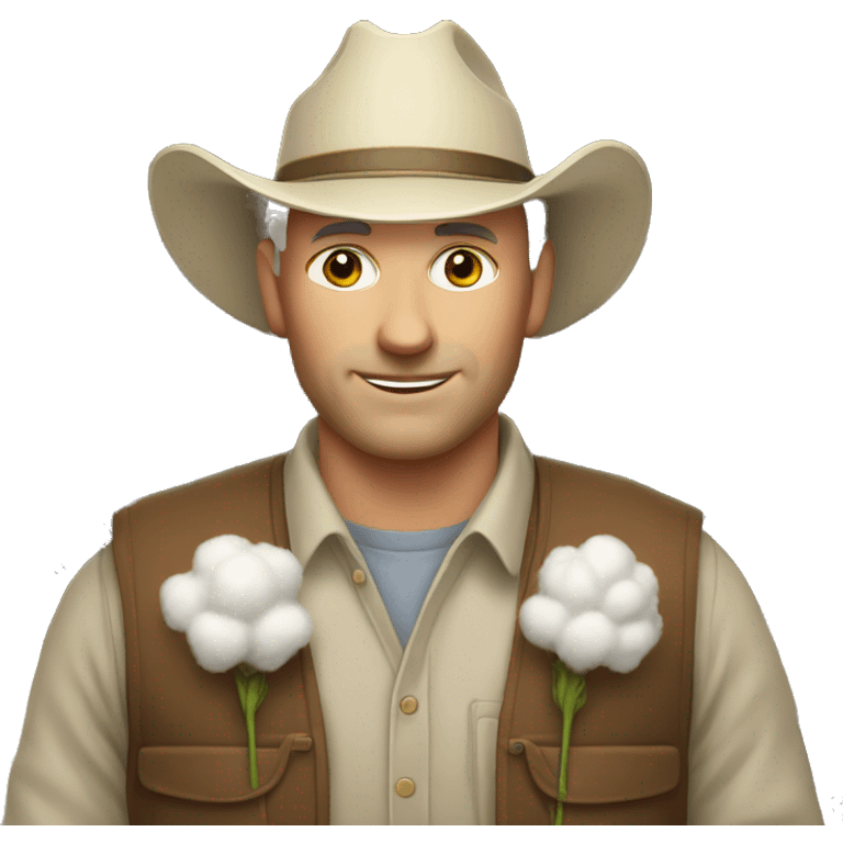 white farmer with cotton emoji