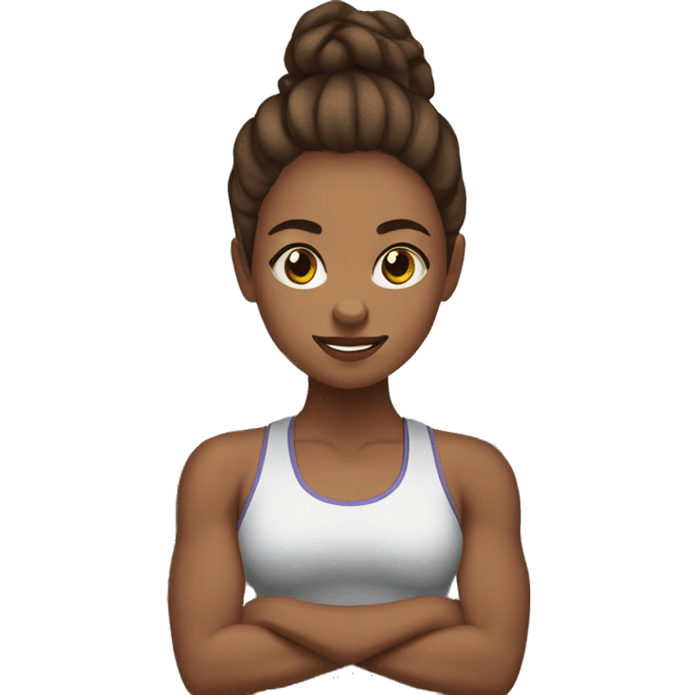 Girl with brown hair in the gym emoji