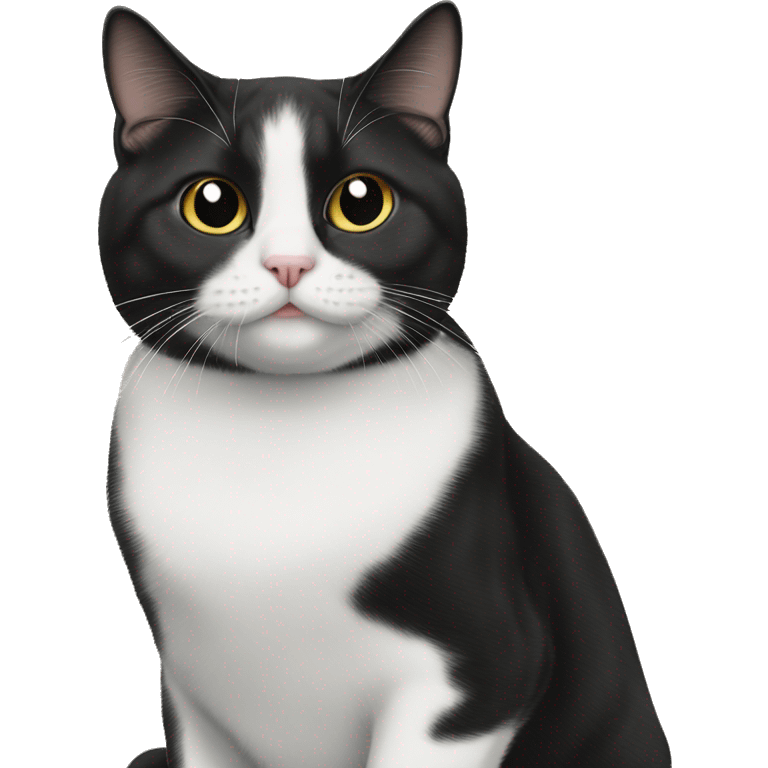 A tuxedo cat sitting next to a tabby cat  emoji