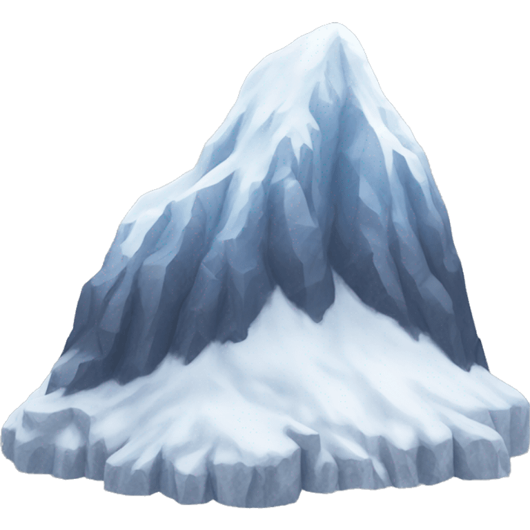 one snowmountain, snow only on top half emoji