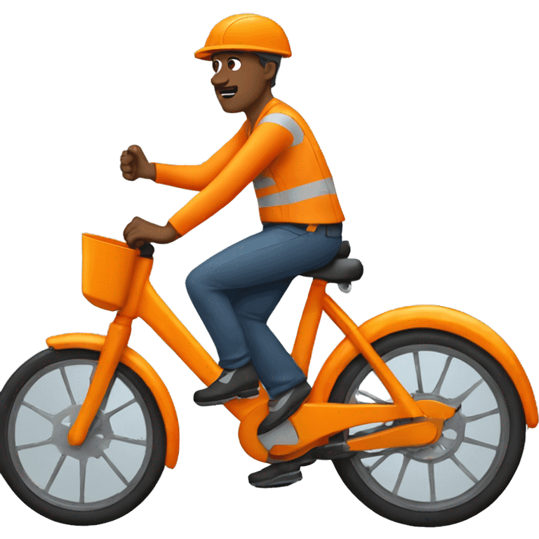 orange bycicle driver emoji