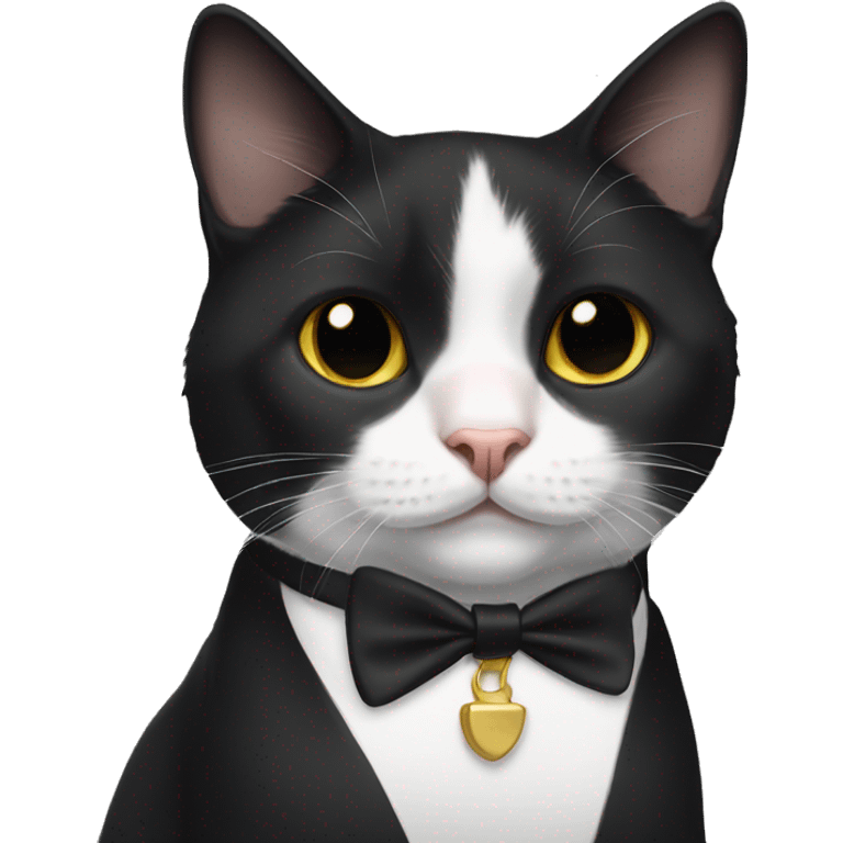 Tuxedo cat black chin emoji