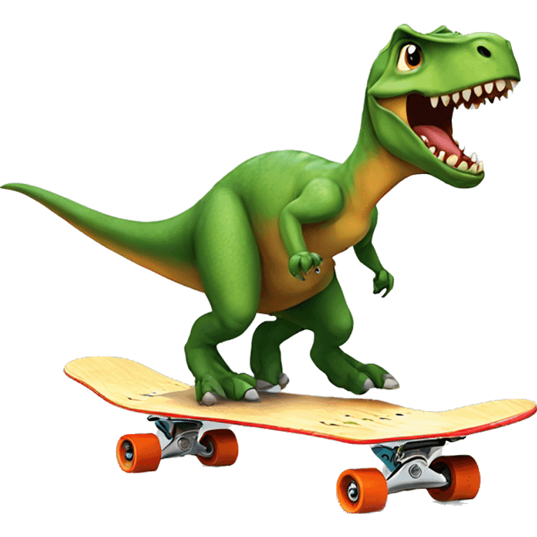 Dinosaur on skateboard  emoji