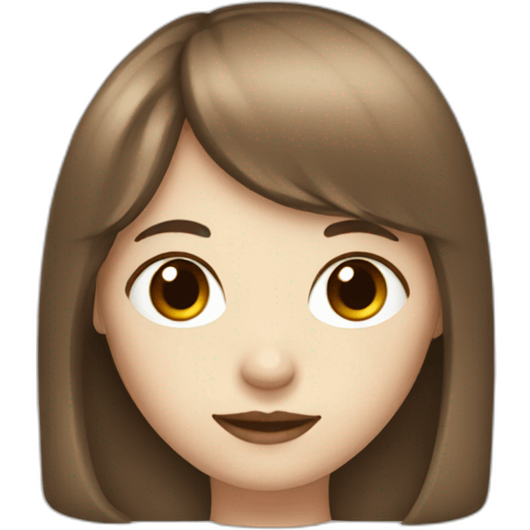 Pale girl with brown bangs emoji