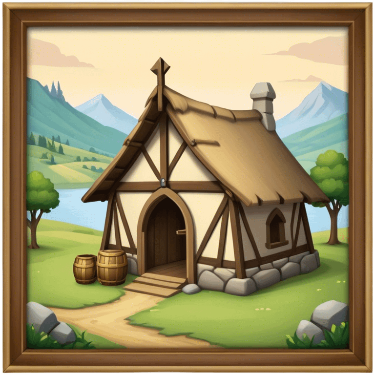 Medieval gathering hut emoji