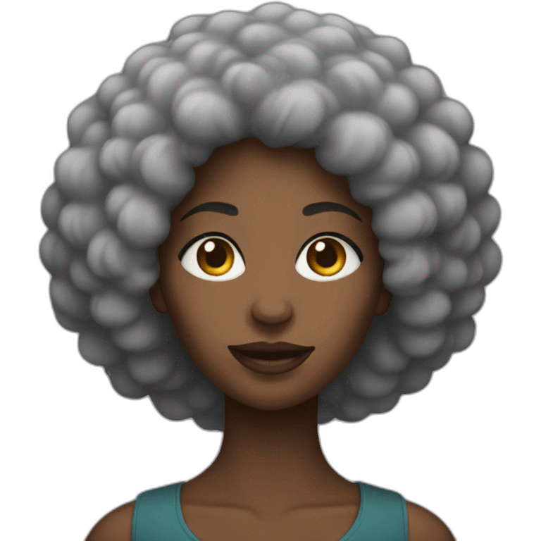 black afro woman emoji