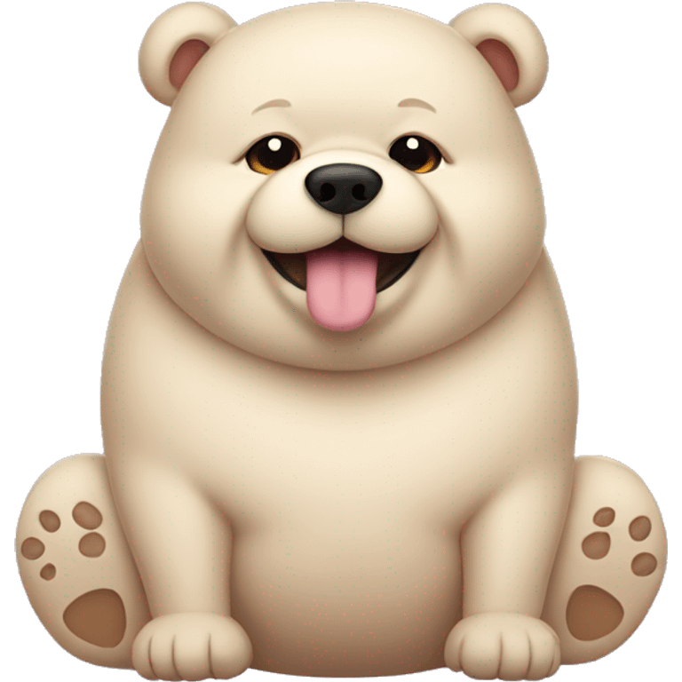 chubby bear dog with a belly emoji