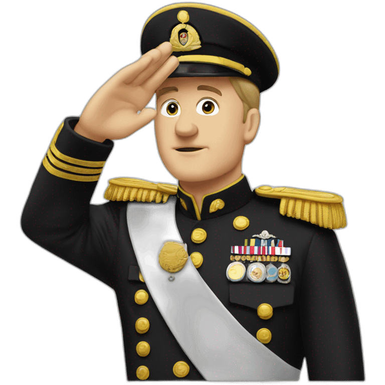 white man saluting dictator emoji