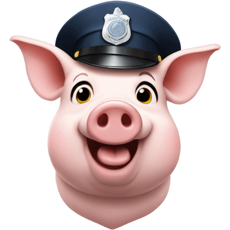 animated Pig with a police hat emoji