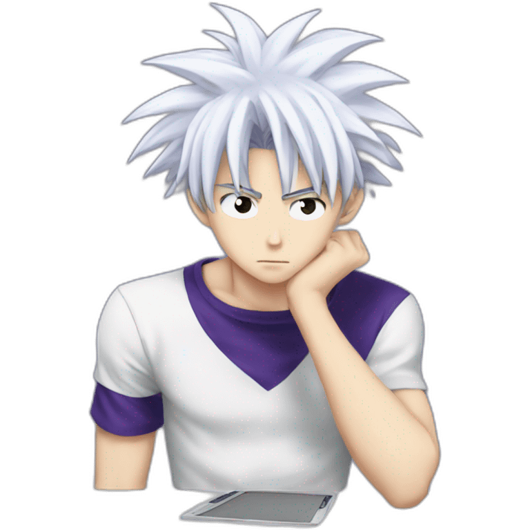 killua hxh hard thinking about trivia question emoji