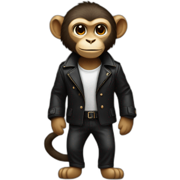 monkey leopard wearning a black jacket emoji