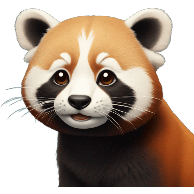 Simplified cute lesser panda emoji