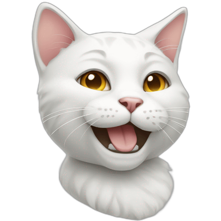 Smiling Smoking White cat emoji