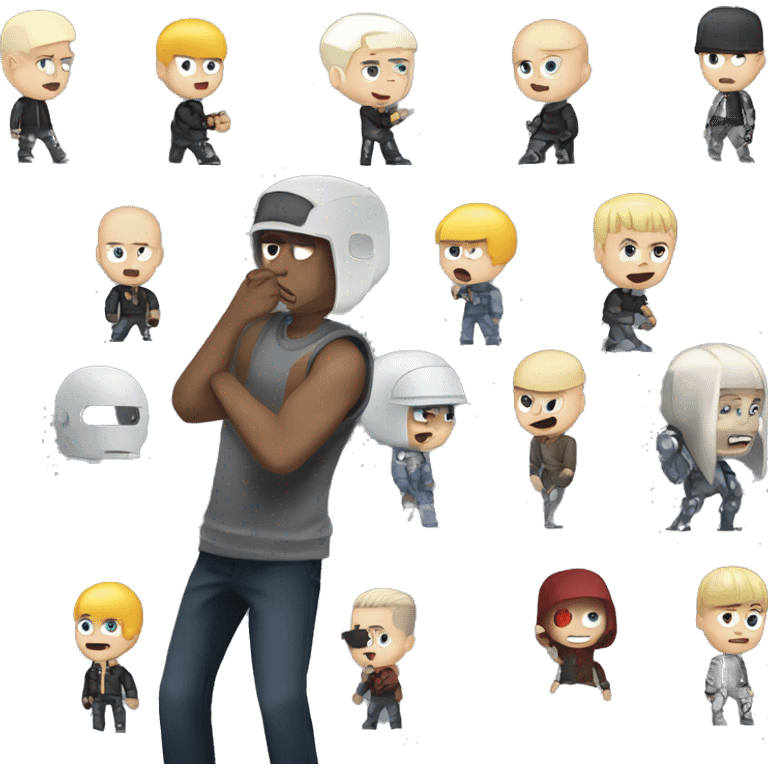 Eminem fighting slim shady in giant mechs emoji