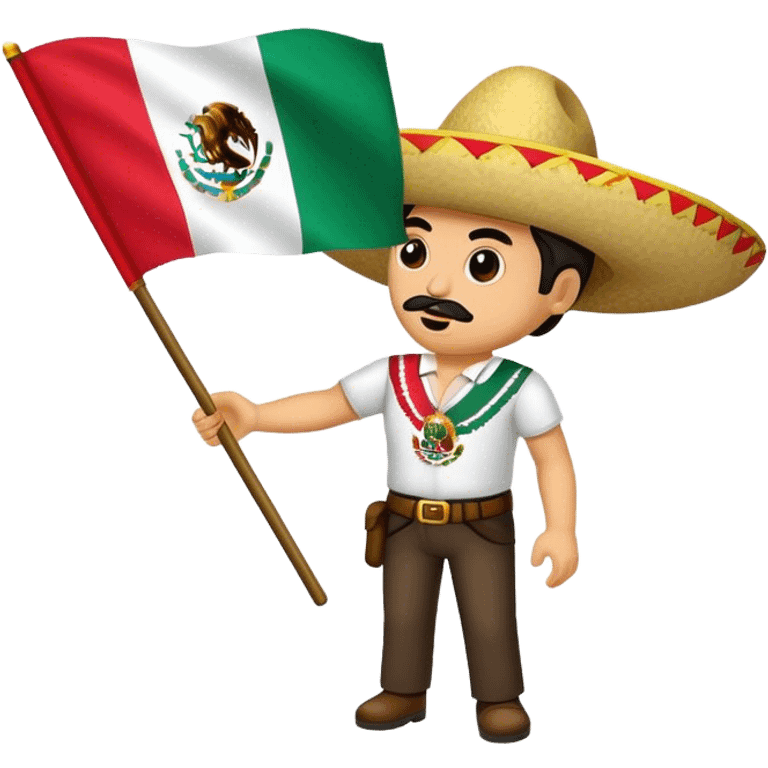 Man with Mexican flag emoji