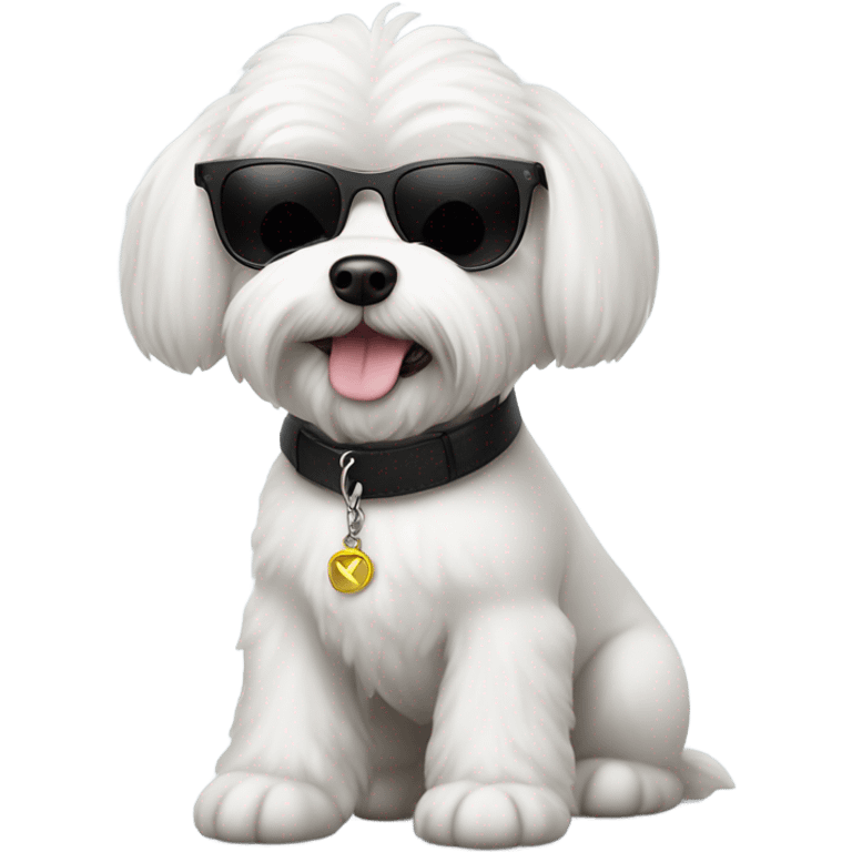 I need a bichon maltese boy with a sunglasses  emoji