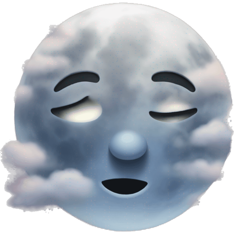 Cloudy moon emoji