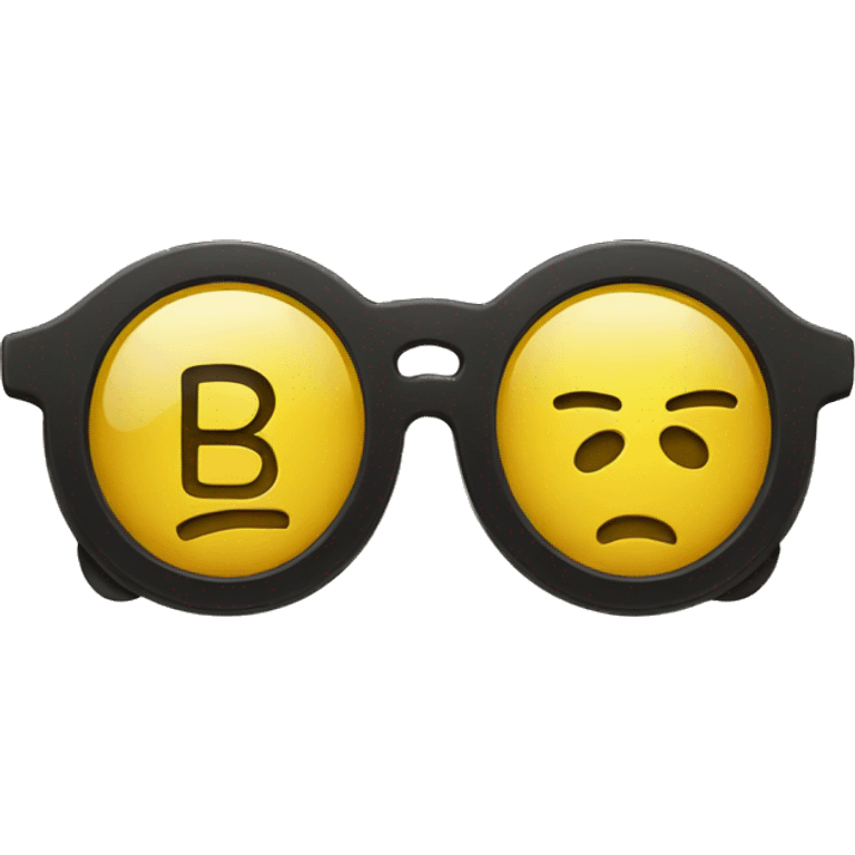 yellow emoji with "B" letter shape glasses emoji