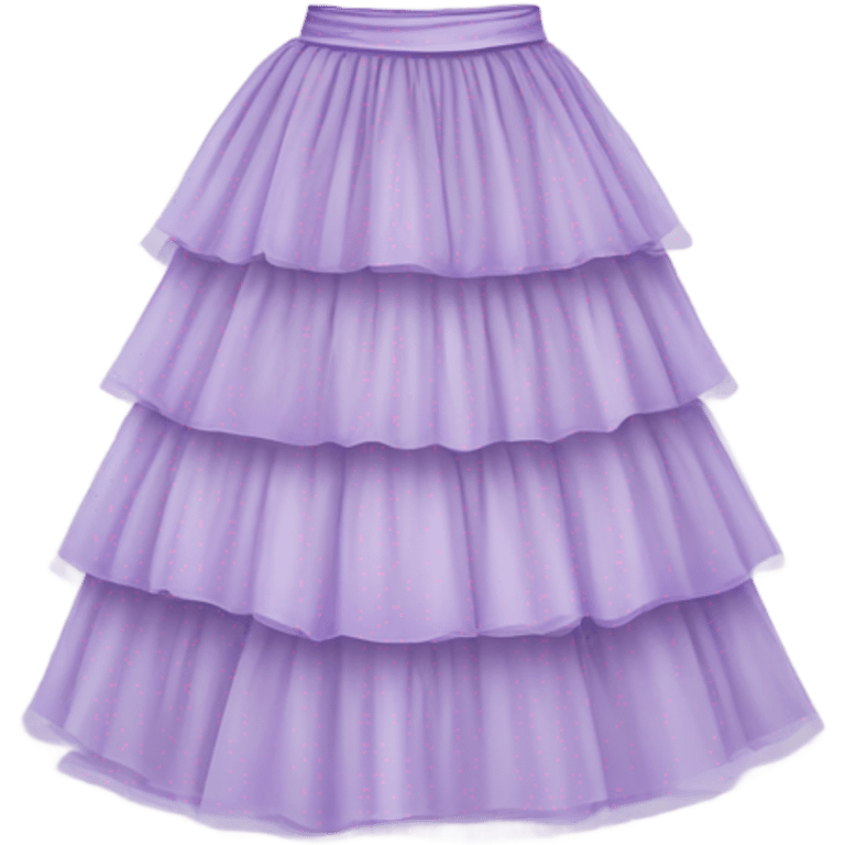 Long lilac tiered tulle skirt, isolated emoji