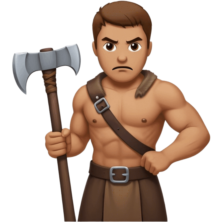 Man holding axe menacingly emoji