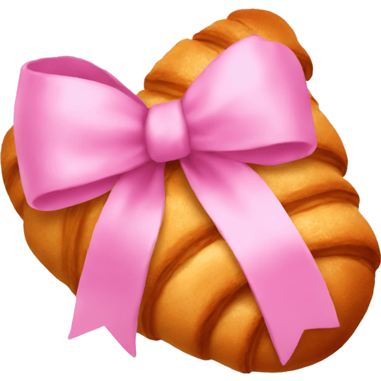 Croissant with a pink bow emoji