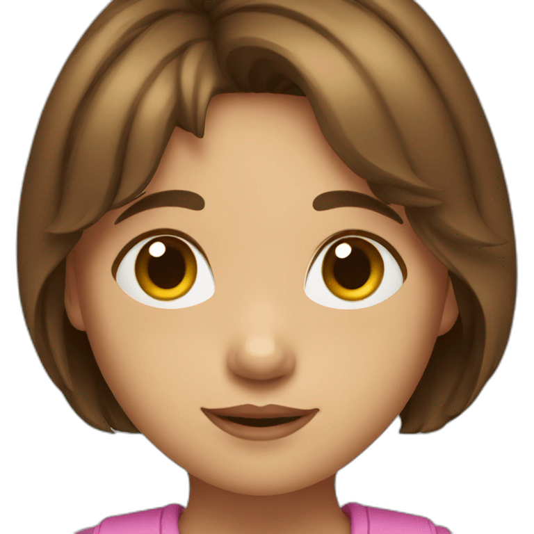 Little girl with brown hair in a bob emoji