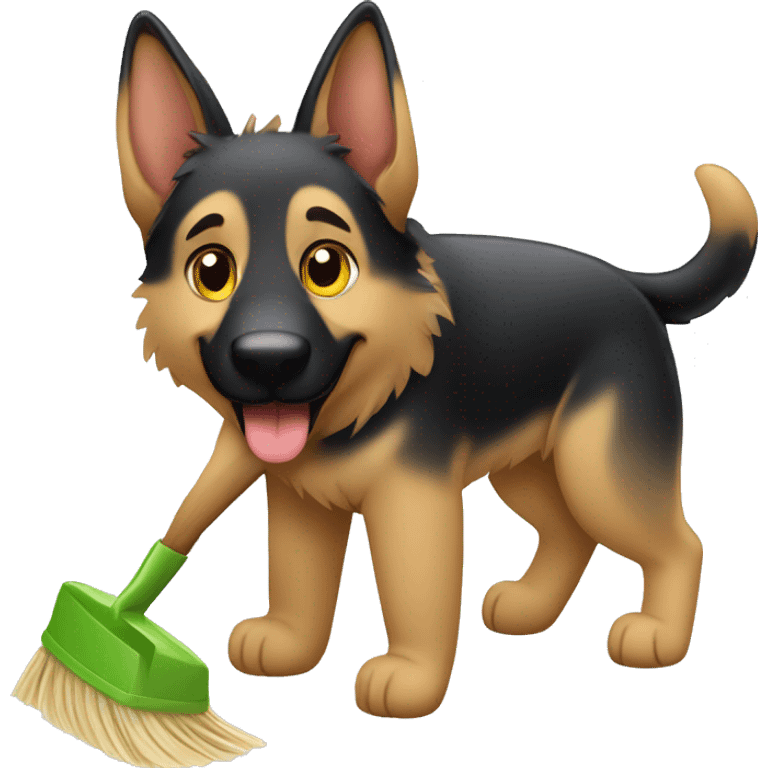 German shepherd cleaning the house emoji