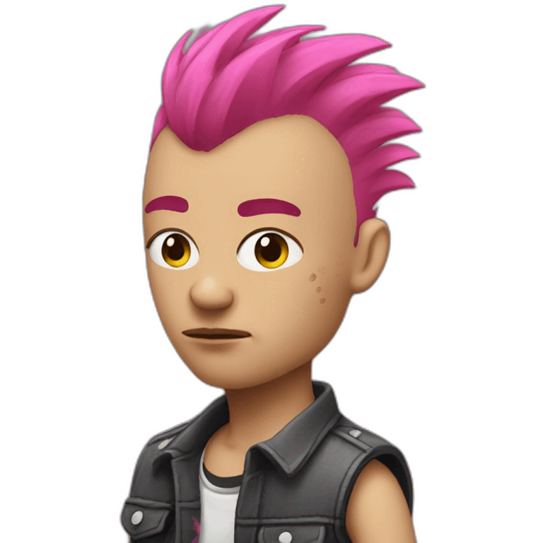 Bruised punk with pink Mohawk emoji