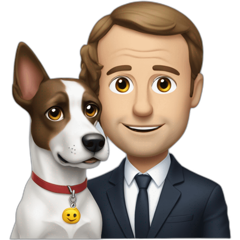 Macron et un Chien emoji