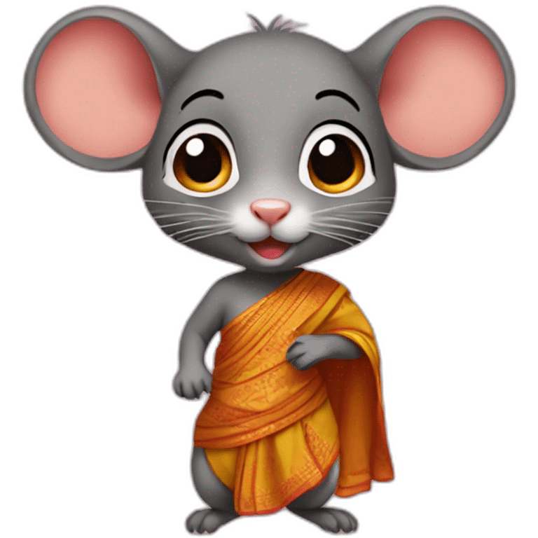 tamilian rat with sari emoji