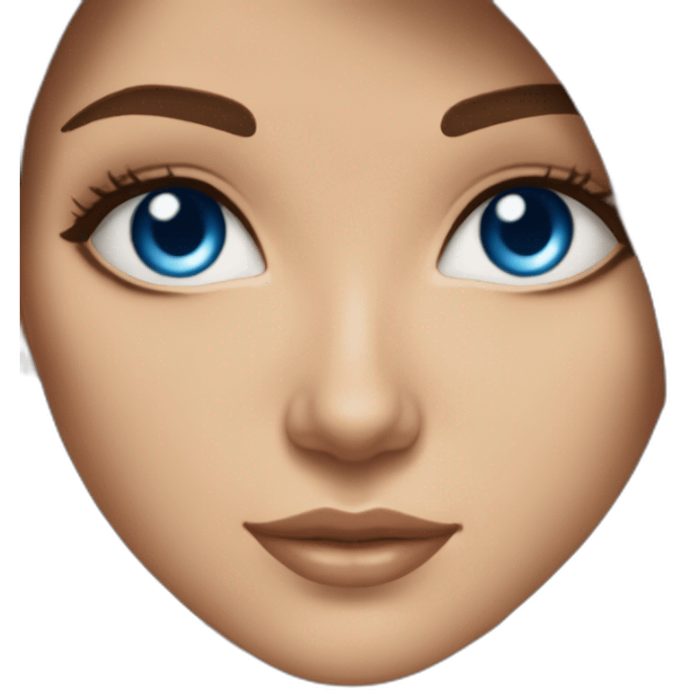 woman with long brown hair and blue eyes light skin middle eastern descent beautiful gorgeous emoji