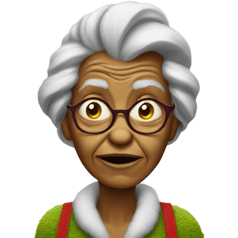 Old woman grinch emoji