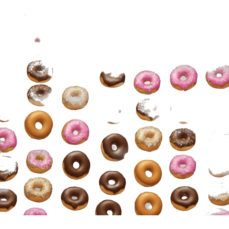 Lots of donuts on the Christmas tree emoji