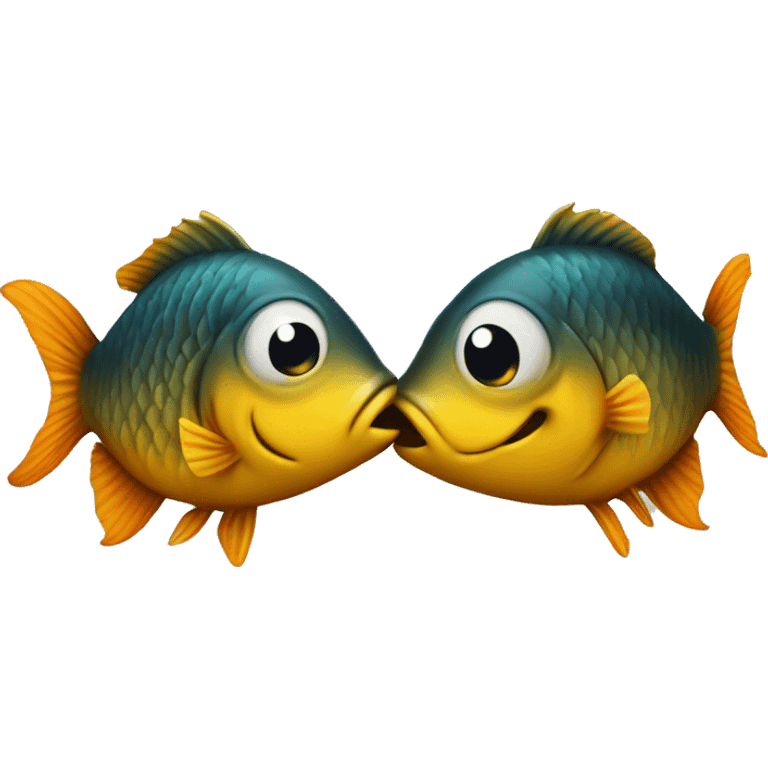 Two fish kiss each other  emoji