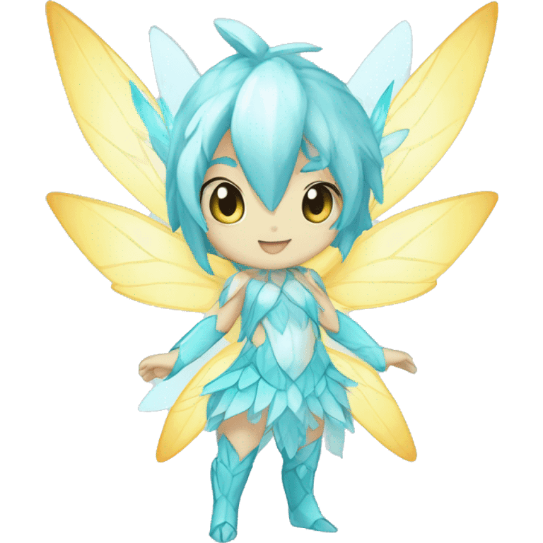 a anthro chibi-style crystal-type-fairy-type-ice-type Fakémon-hybrid full body emoji